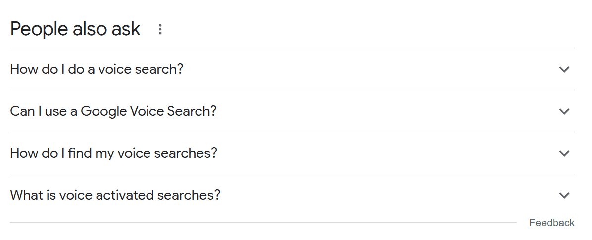 People also ask section