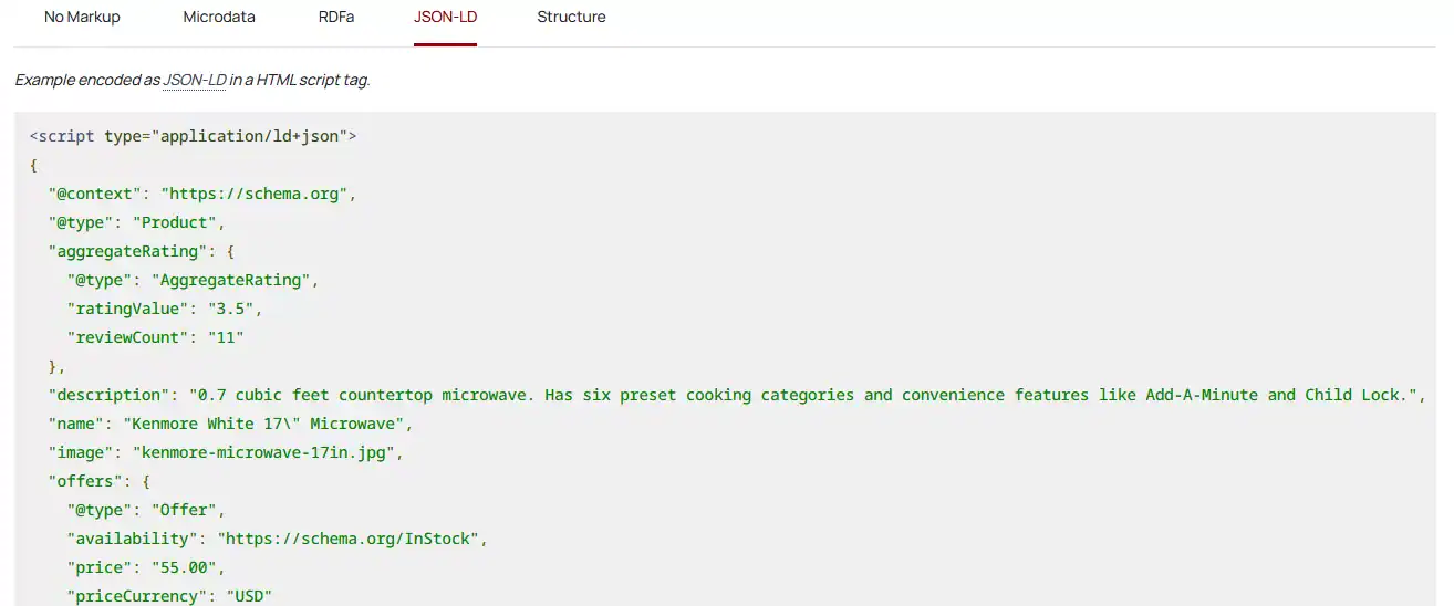 Schema Markup For SEO - JSON-LD Code Product Schema
